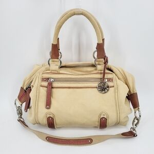 The Sak Canvas Slouchy Satchel Shoulder Bag Crossbody Strap Tan Purse